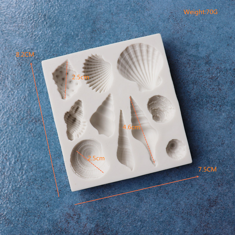 Silicone Resin Mold  Shell, 10 different - 2
