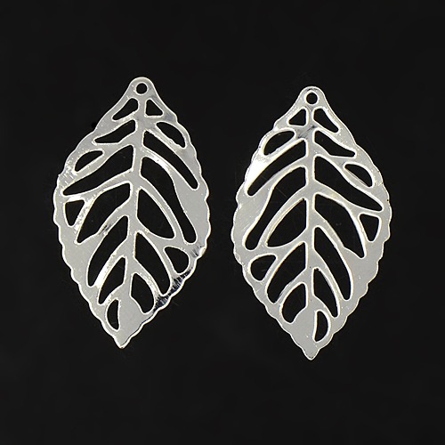Charm -  Leaf silver