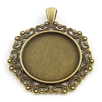Cabochonhållare/ fäste  - Brons ornament 30mm