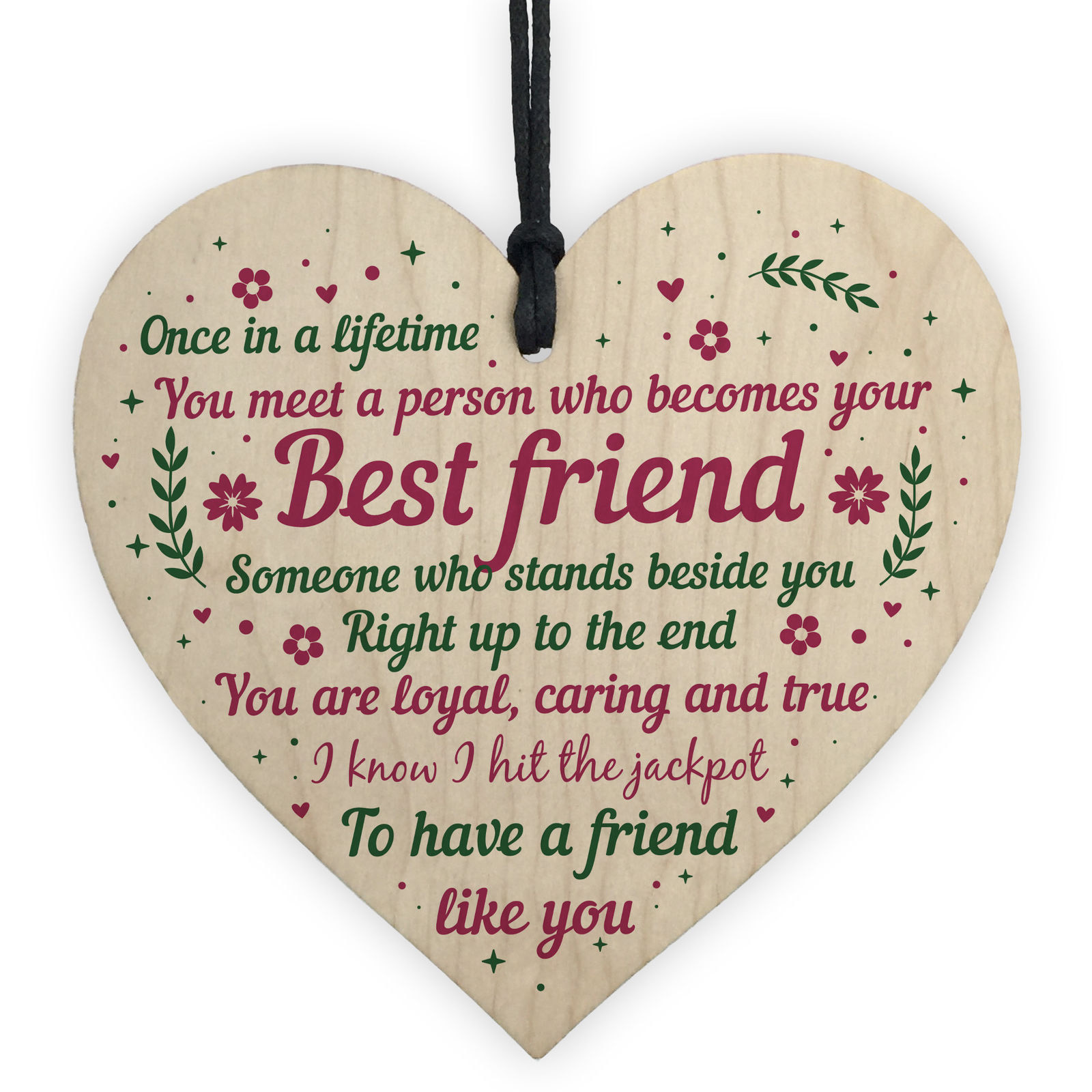 Trätavla Hjärta "Once in a lifetime..Best Friend....."