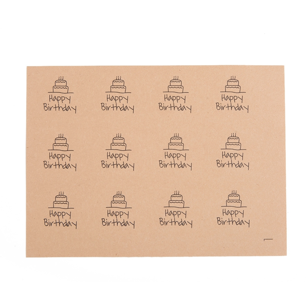Etikett "Happy Birthday",  20pcs, brown