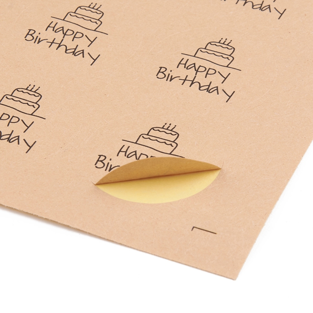 Etikett "Happy Birthday",  20pcs, brown - 2