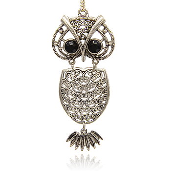 Large Luxury pendant - patterned owl 70mm