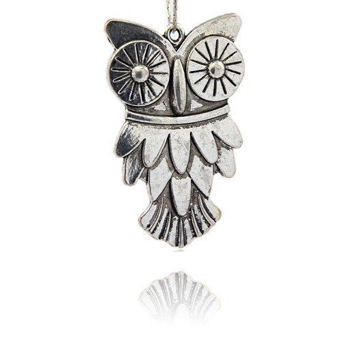 Large Luxury pendant - retro owl 71mm
