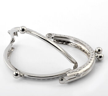 Handle / lock for bag / purse, silver 8,5cm
