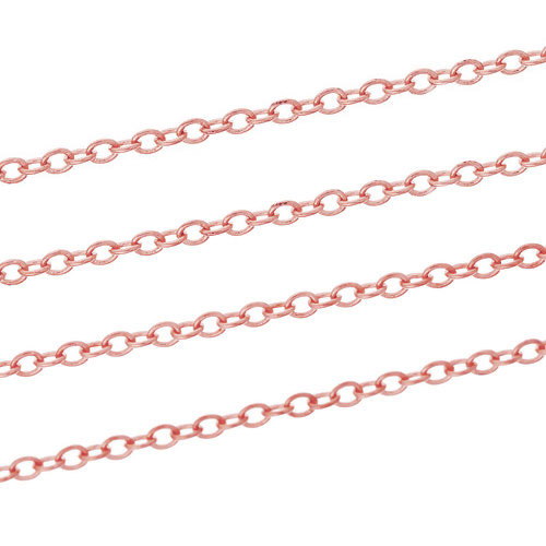 Roséguldplätterad kedja  2x1,5mm.  5m