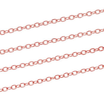 Roséguldplätterad kedja  2x1,5mm.  5m