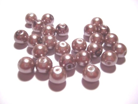 Vaxade Glaspärlor , 8mm ,  ljusnougat
