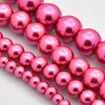 Vaxade Glaspärlor , 8mm ,  cerise