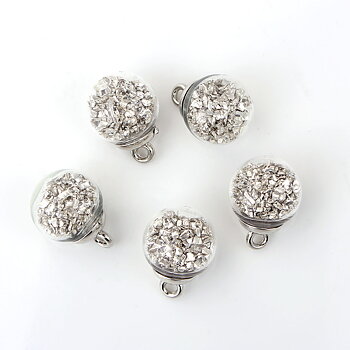 Charm  Glass Globe Bubble Bottle Charms , Silver metallic