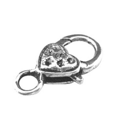 Lobster clasp, tibetsilver, dotted 26mm