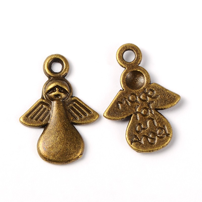 Charm bronze plated -Angel "Made for an angel"