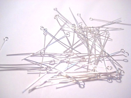 Thin Silver Plated Eye pins