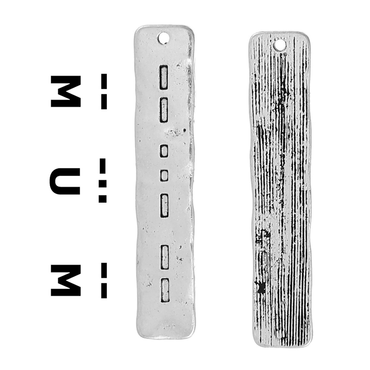 Charm message , tag, Mum morse code, silver - 2