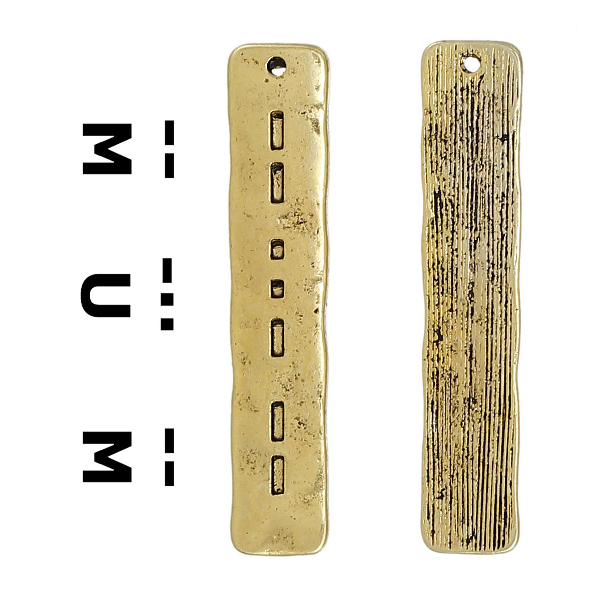 Charm message , tag, Mum morse code, Gold  - 2