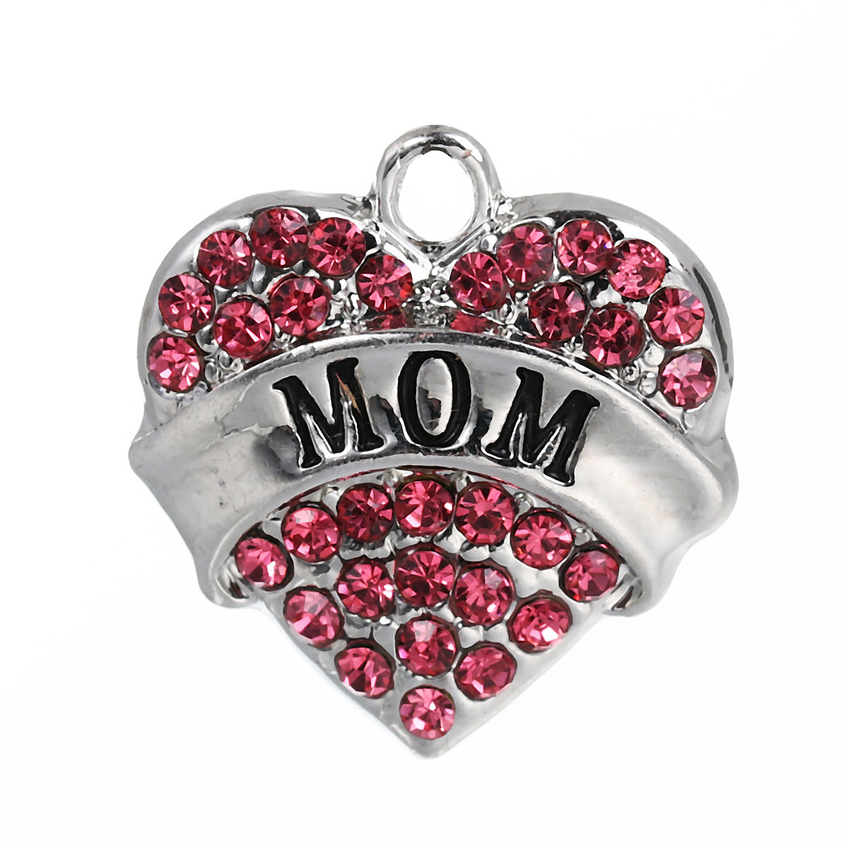 Berlock -  texthänge / MUM m rhinestones, Rosa 