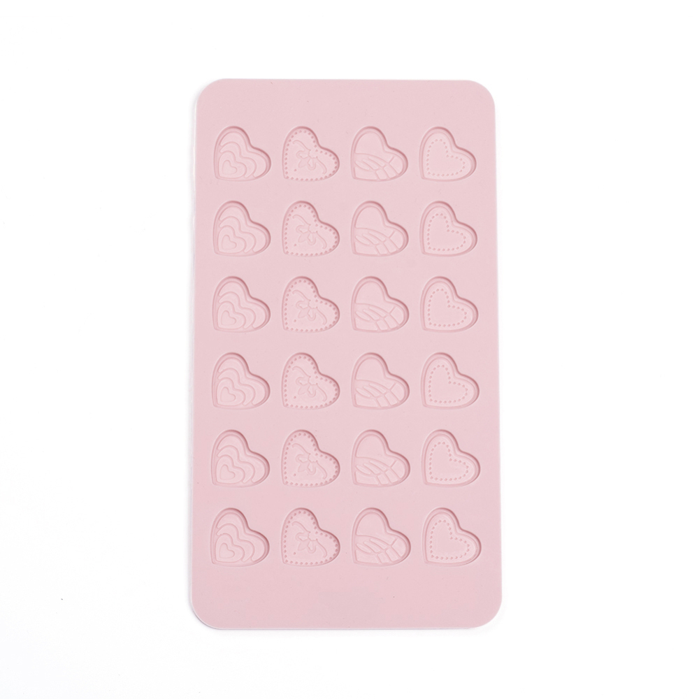 mold / forms in Silicon-  Patterned hearts - 3