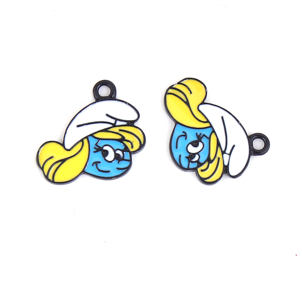 Charm -  enameld girl elf smurfs - 2