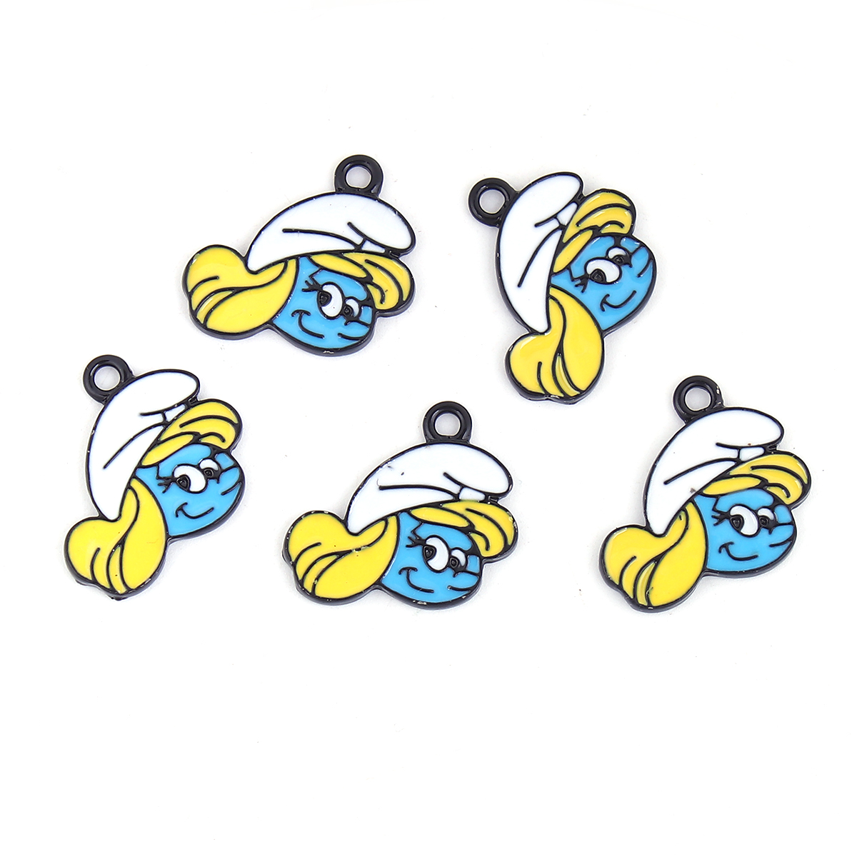 Charm -  enameld girl elf smurfs