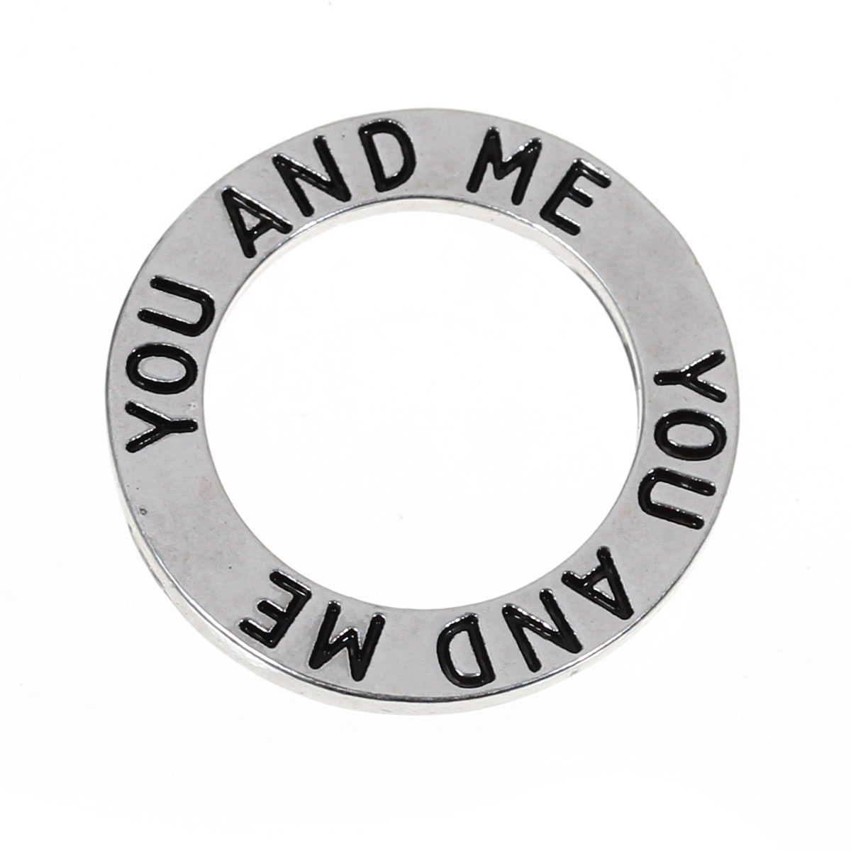 Budskapsring, silver  "YOU AND ME"