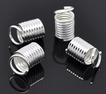 Coil End Crimp Fasteners - silver, 9mm