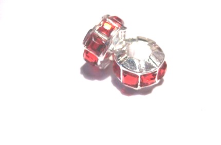 Bead / pendant---Silver with red