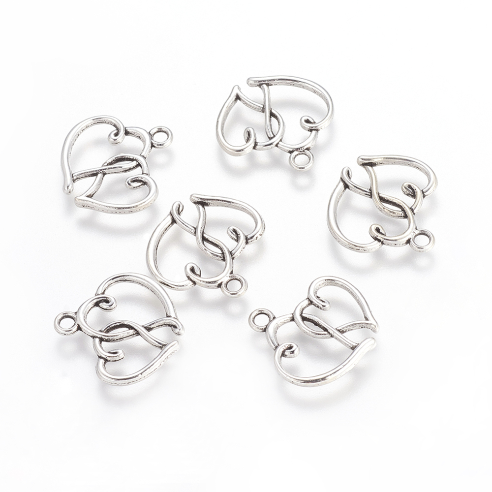 Charm -  dubbelheart 20mm - 2