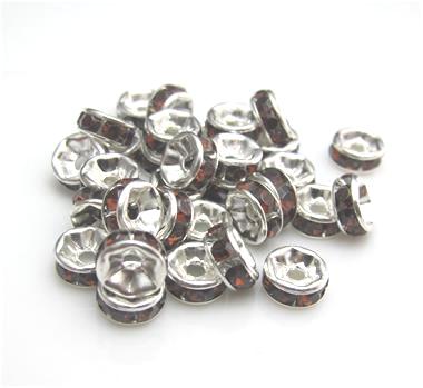 strass rondelle 8mm Brown