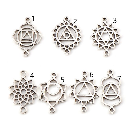 Berlock/Connector - Silver,  Chakra, Yoga healing, Sahasrara   (nr4)