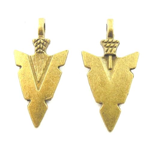 Charm bronze plated - arrow 3