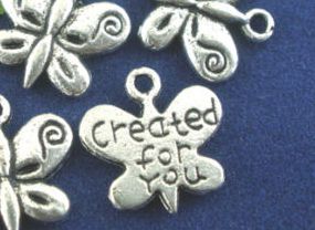Berlock/ Texthänge  Fjäril "Created for you" - 2