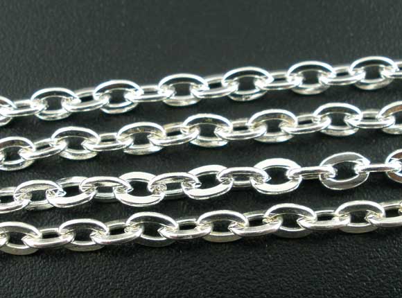 Kedja- cross silver,  3x4mm