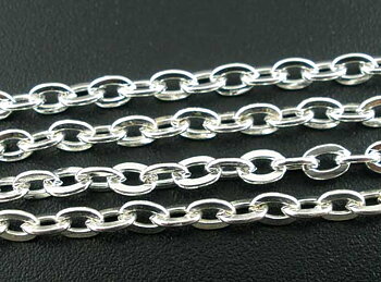 Kedja- cross silver,  3x4mm