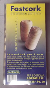 Viinipullonkorkki 24x39, muovinen, Fast Cork 50 kpl.