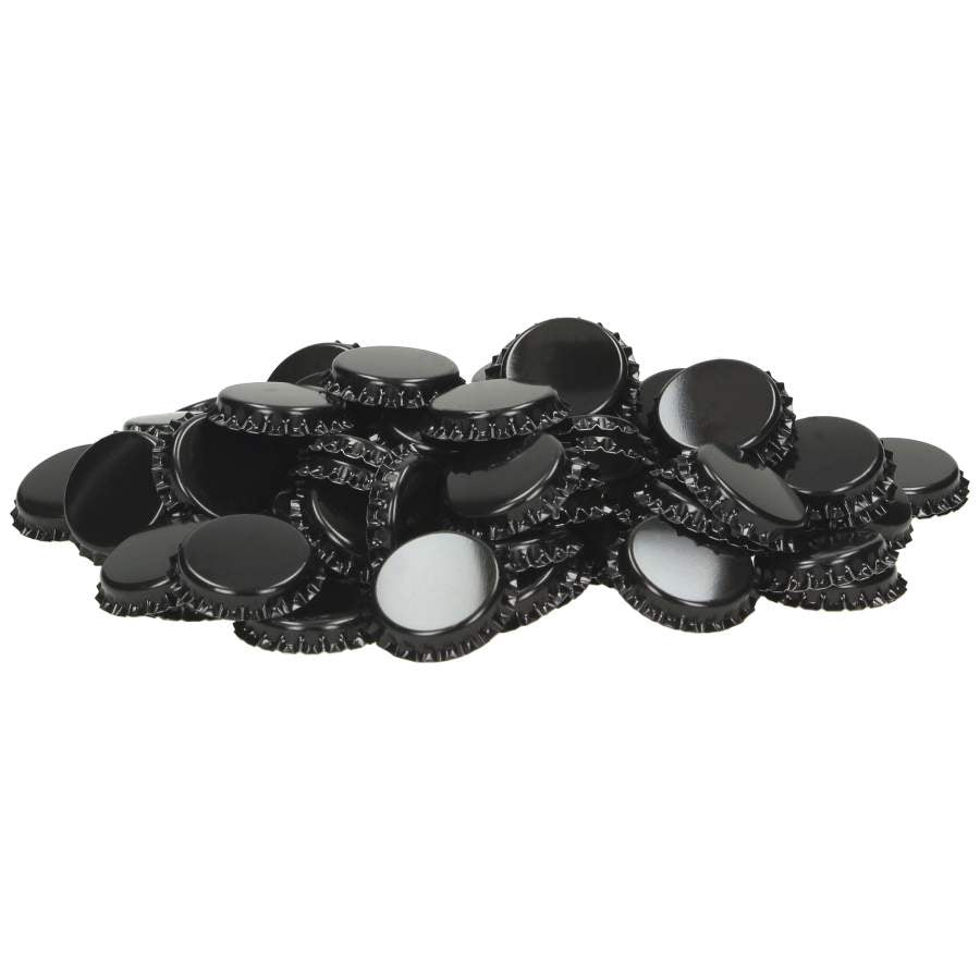 Ølkapsler 26 mm. sort, 100 stk. pak