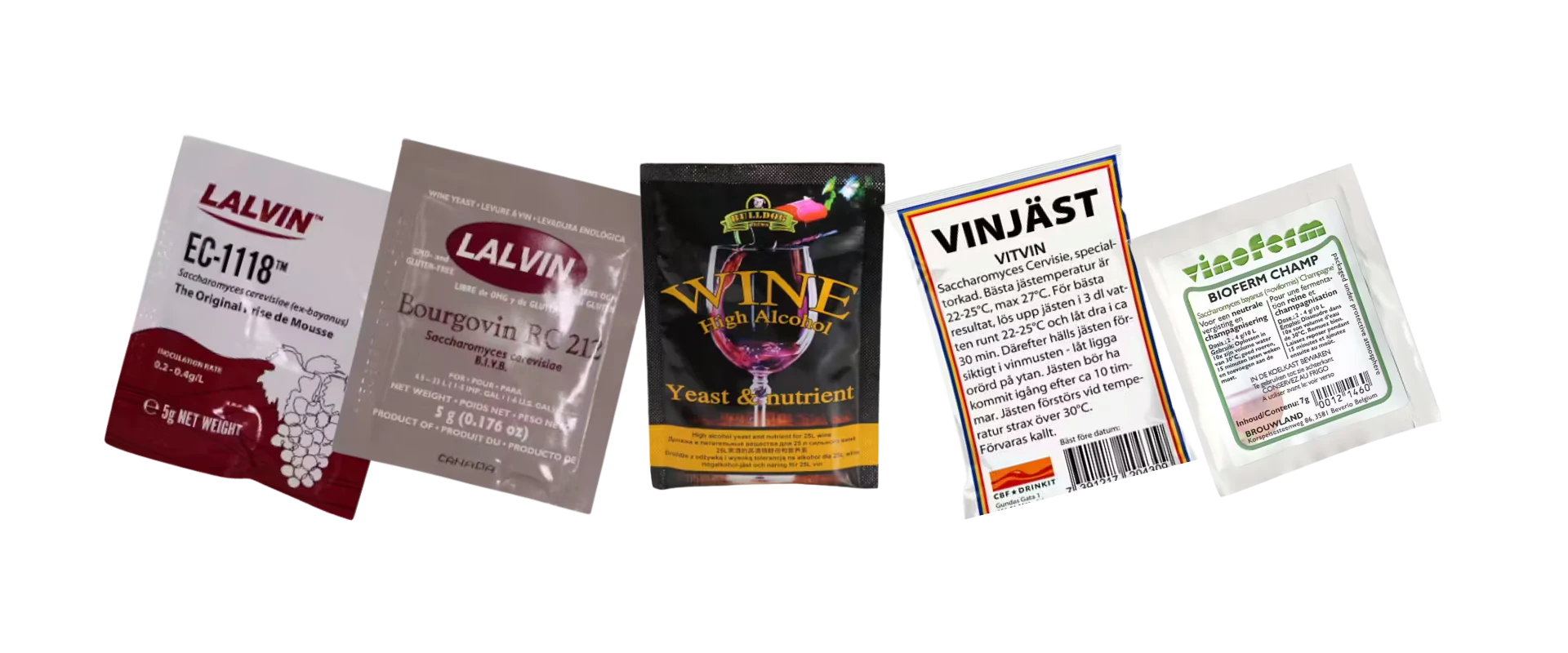 verschiedene Weinhefen