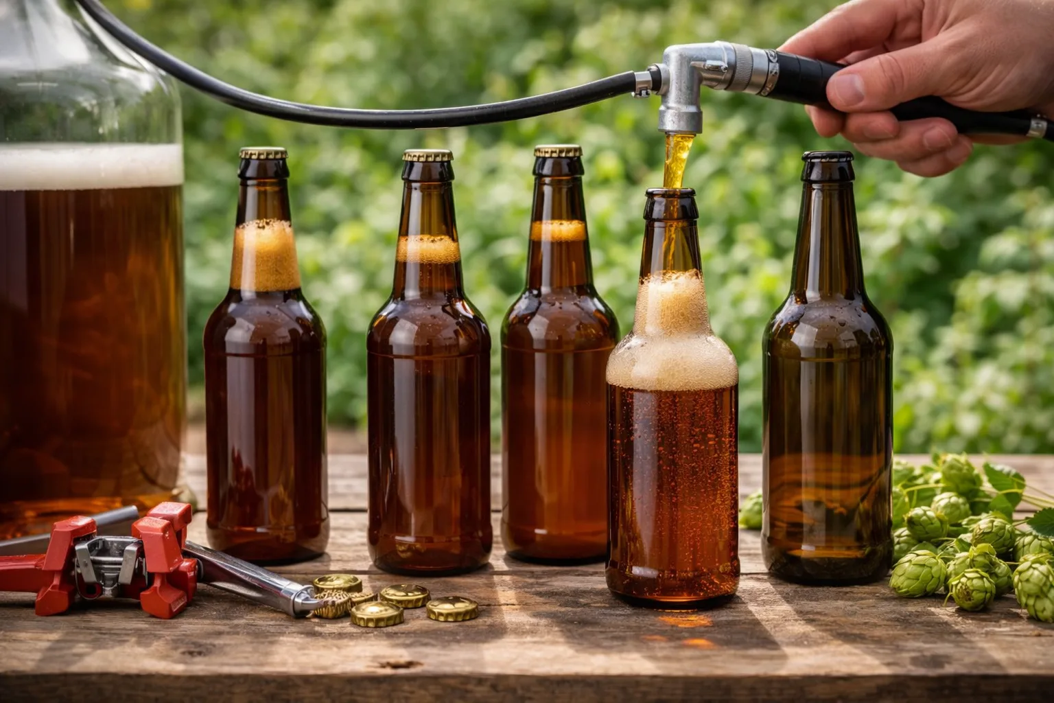 Abfüllen von Bier in Flaschen