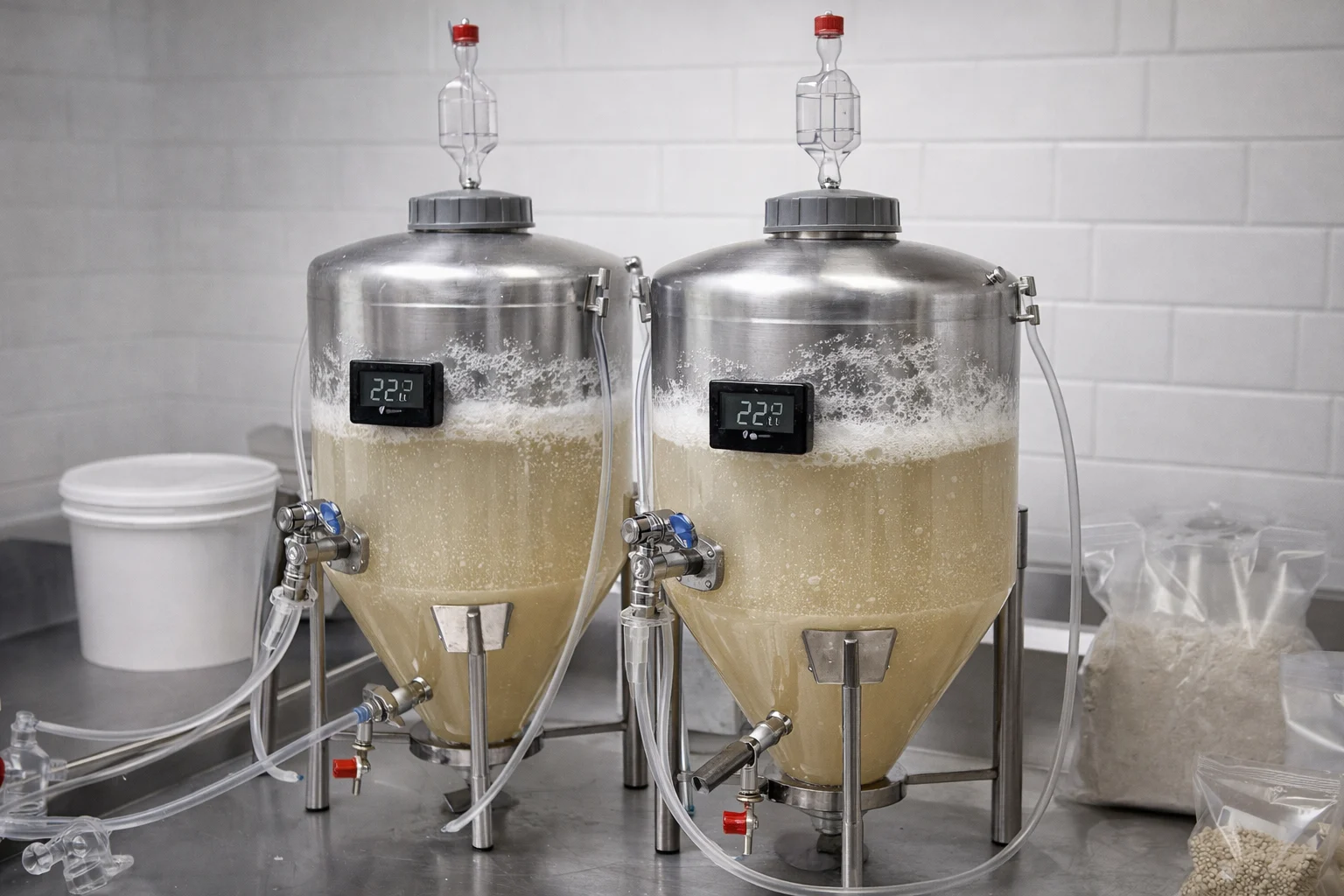 Fermentering af hard seltzer i gæringskar