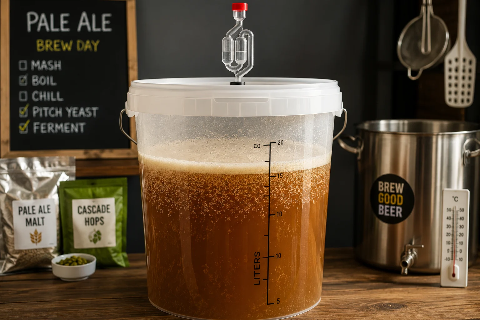 Jäsning av Pale Ale i jäshink