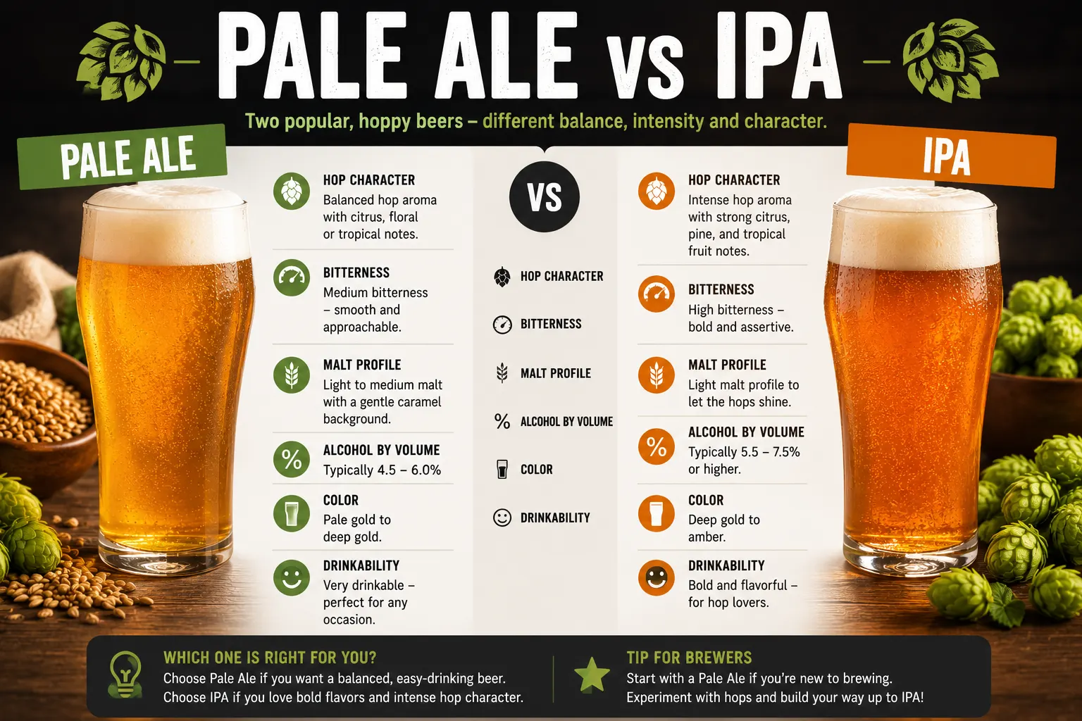 Jämförelse mellan Pale Ale och IPA