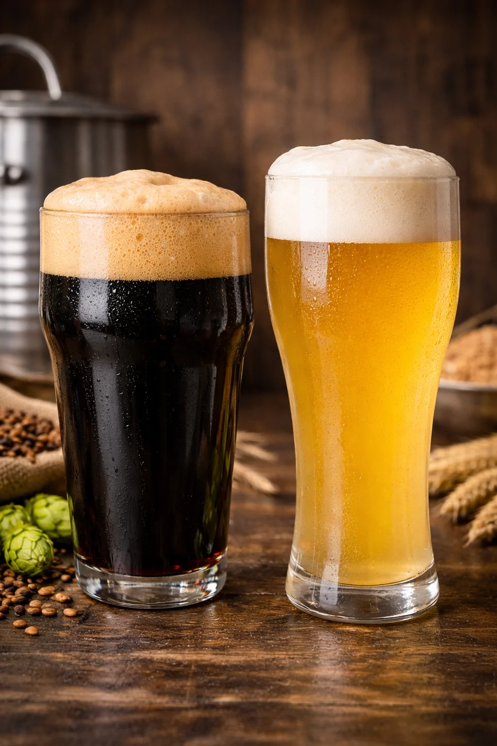 Skillnad mellan stout och veteöl – mörkt öl jämfört med ljust veteöl