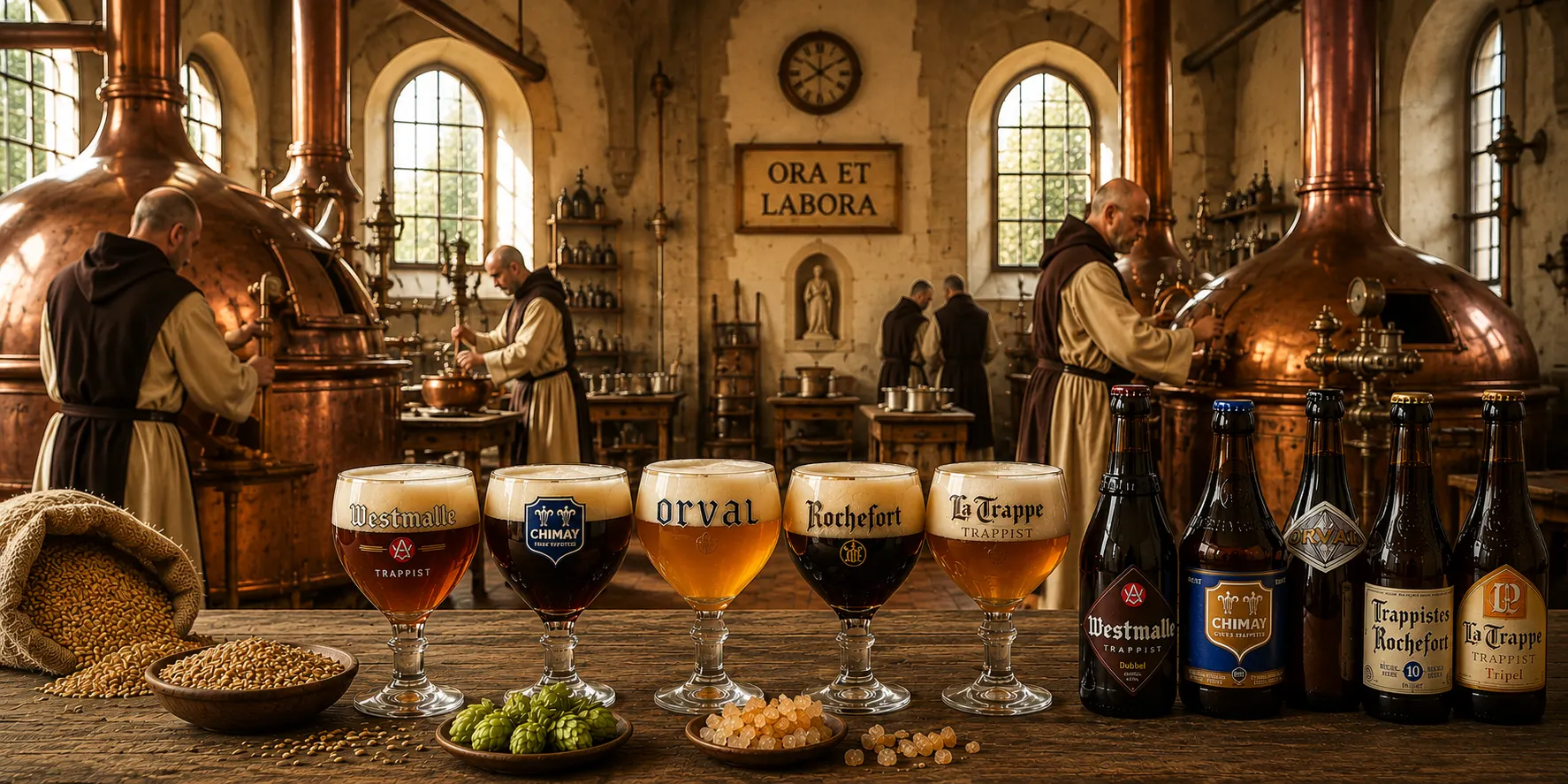 Trappistöl i klosterbryggeri