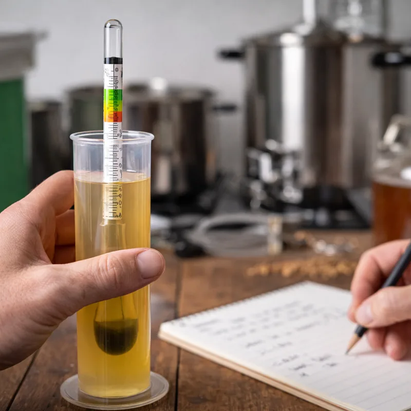 Hydrometer som mäter ABV vid hembryggning