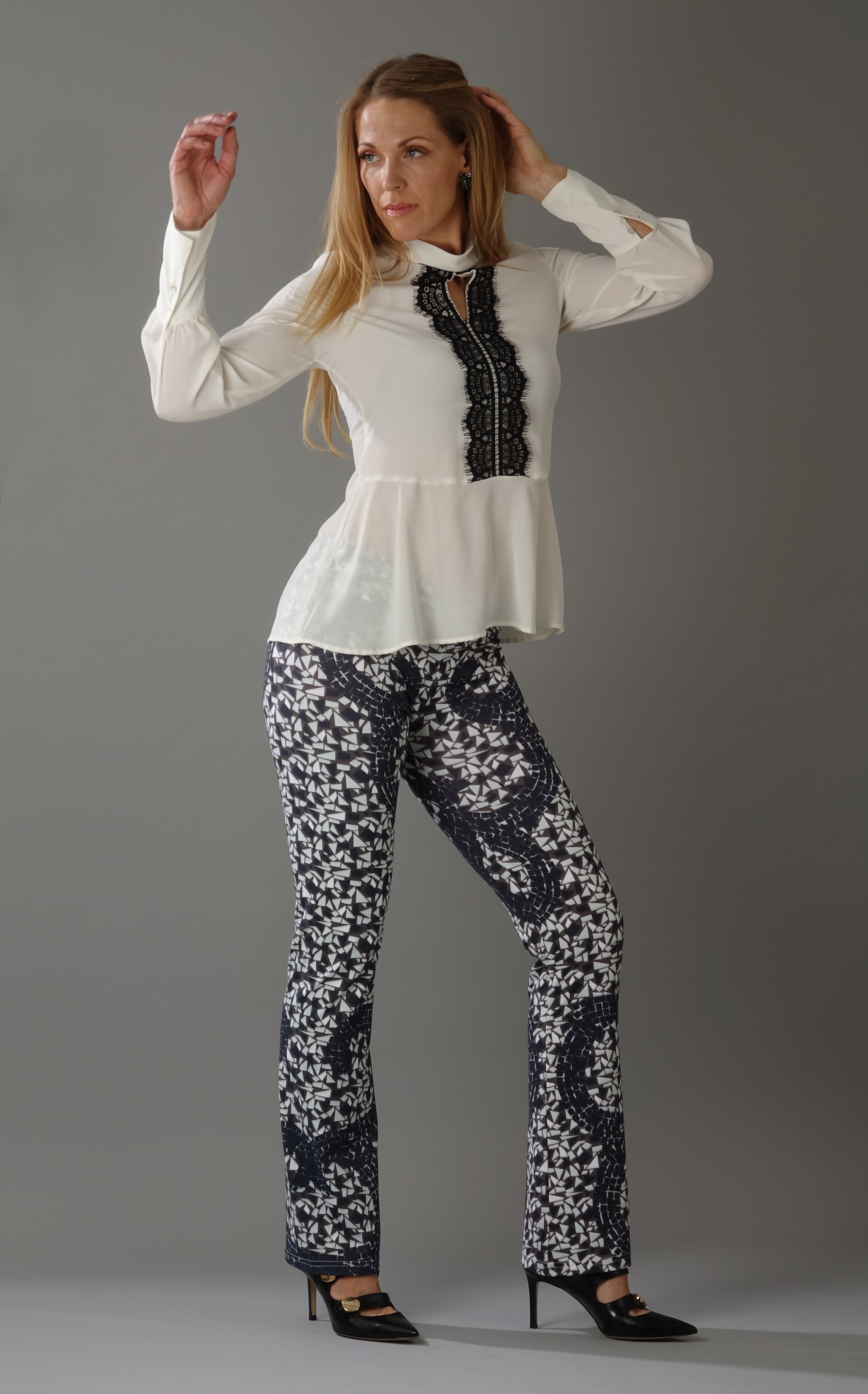 Mosaic Pants grey/white - 3
