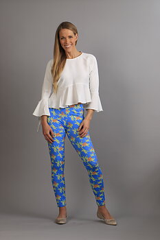 Floral Tights blue