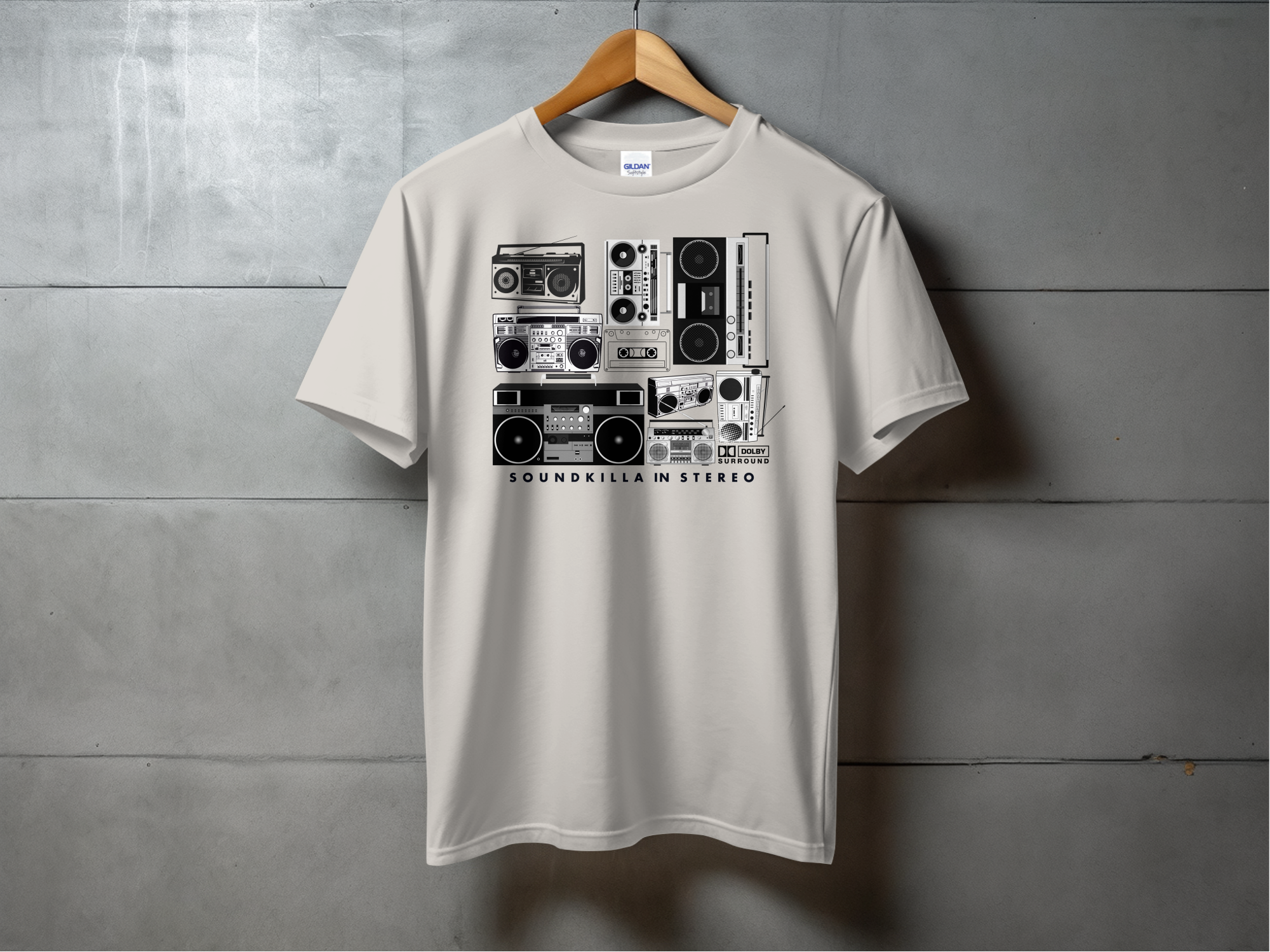 Boom Box T-shirt  Ice Grey
