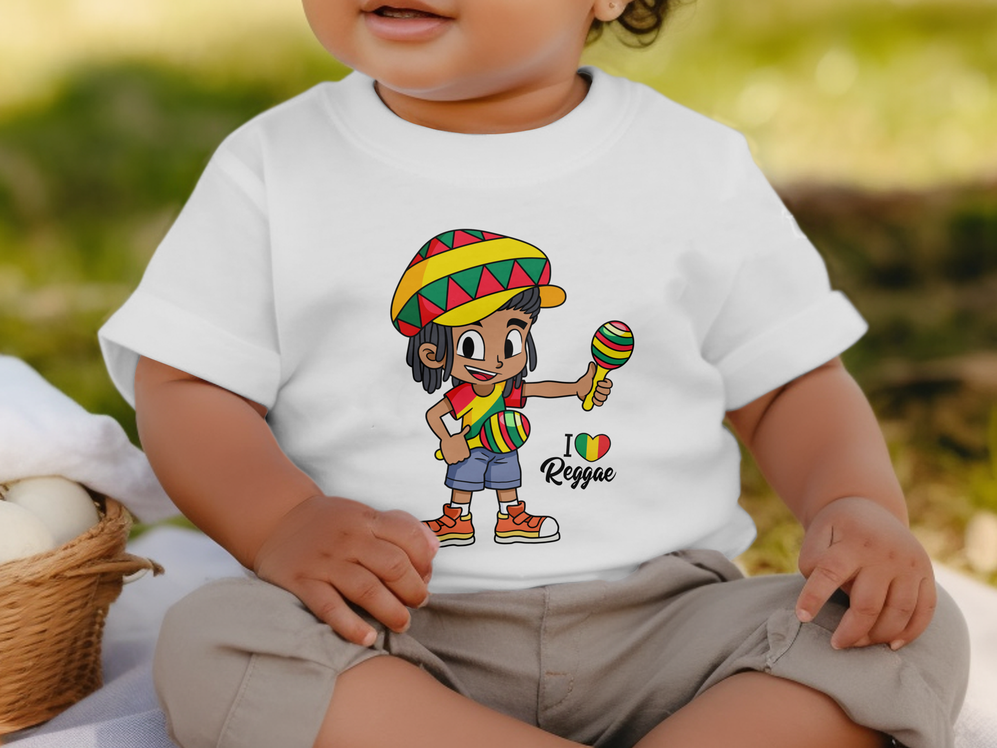 I Love Reggae Baby T-shirt White