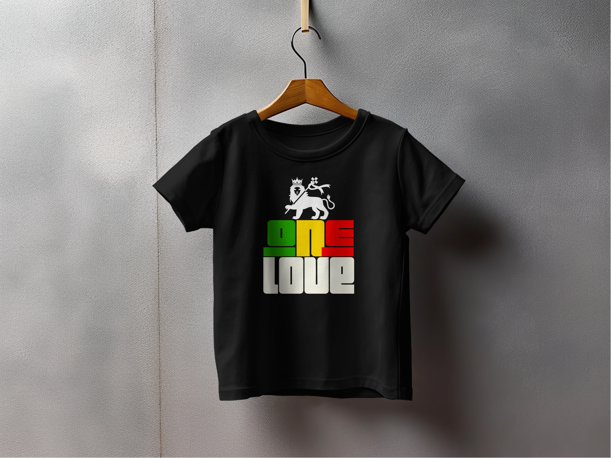 One Love Lion Baby T-shirt Black