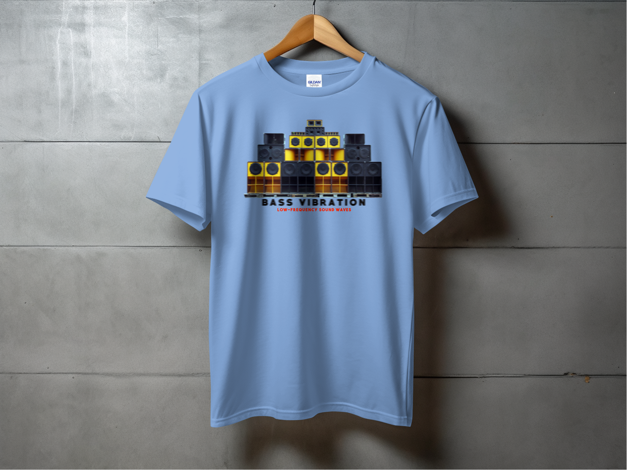 Bass Vibration T-shirt  Carolina Blue