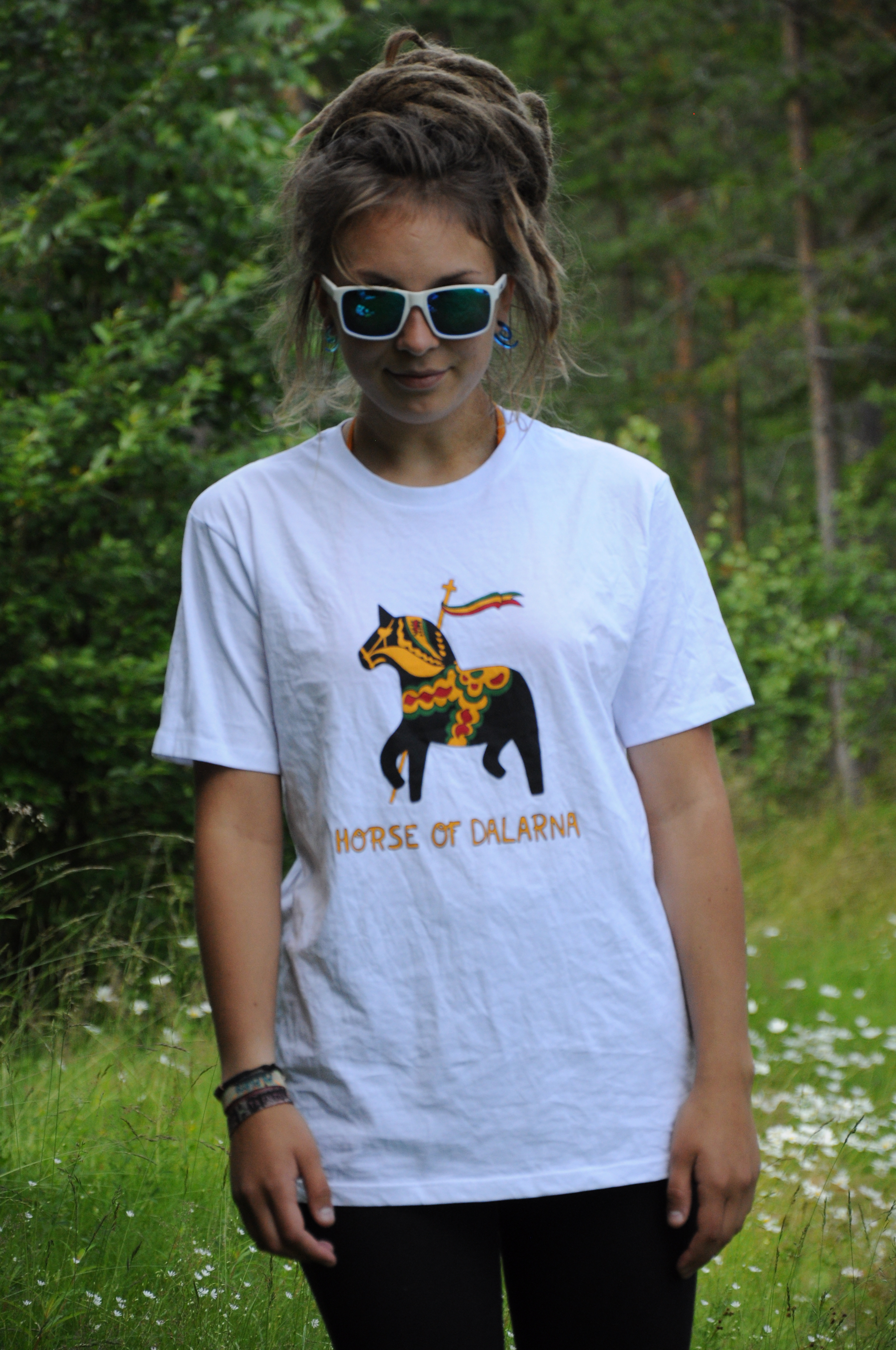 Horse of Dalarna T-shirt White Unisex